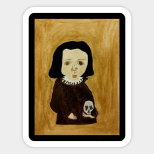 funny cute weird medieval kid painting Sticker